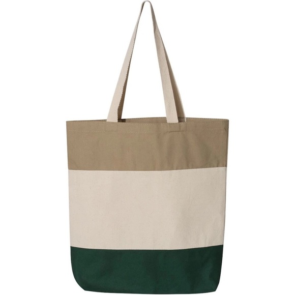 Handbags - NWOT Cotton Canvas Tricolor Shopping Tote